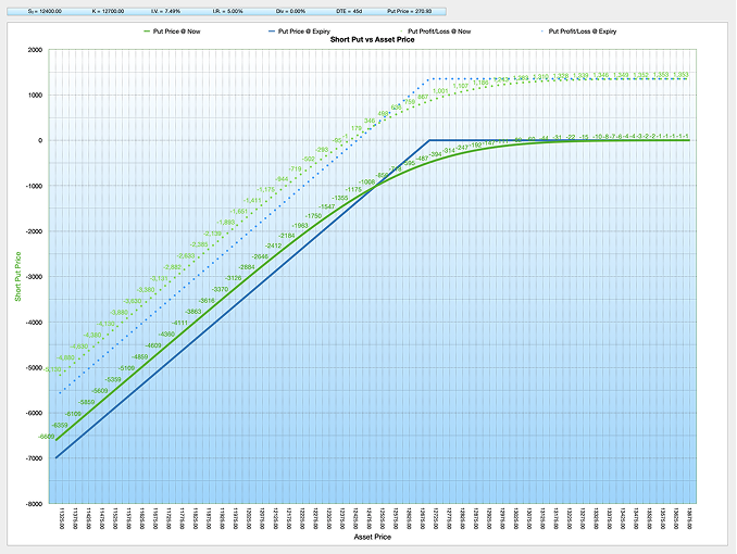 Black-Scholes-Merton BSM Short Put Option Chart